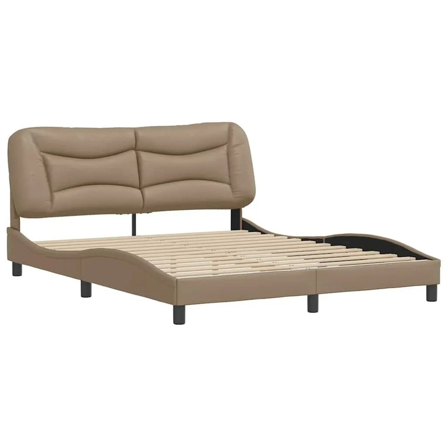 vidaXL Bettgestell Hvar in Cappuccino-Braun aus Kunstleder, B/T/H: 160 x 200 x 165 cm - Bild 2