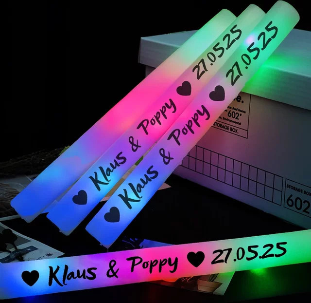 XinWen LC RGB LED Leuchtende Schaumstoffstäbe in Multicolour und Blau für Party und Cheerleading - Bild 1