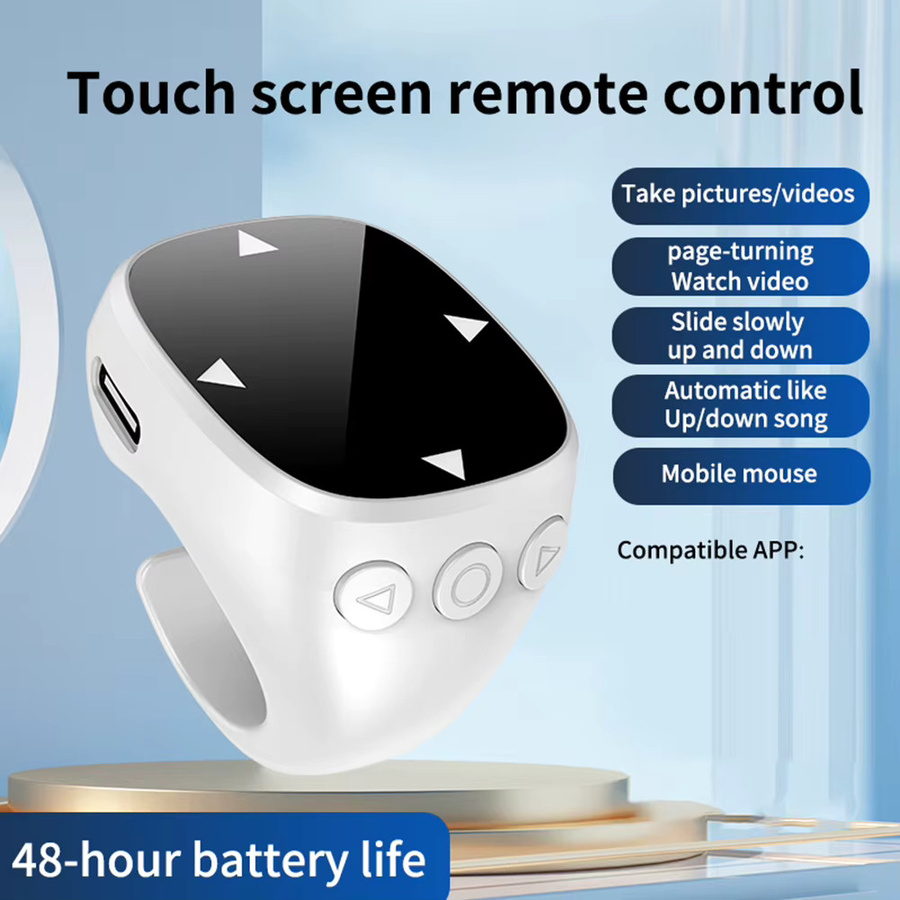 MOJOYCE Bluetooth Fingerring-Scroller mit Version 5.3 für TikTok und Selfies, kabellose Fernbedienung in Schwarz oder Weiß - Bild 2
