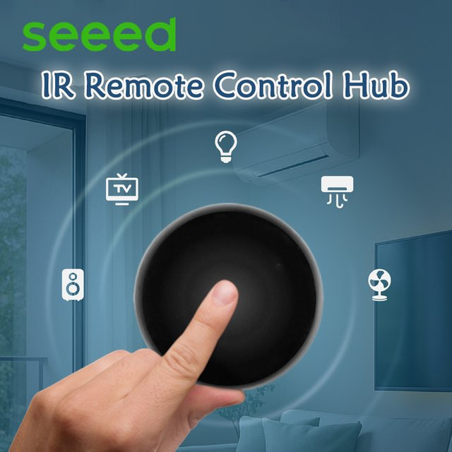 Sevenchip XIAO Smart IR Fernbedienungs-Hub für Home Assistant, ESP32-C3 Kern, Haptisches Feedback und Ein-Tasten-Lernfunktion, Schwarz - Bild 1