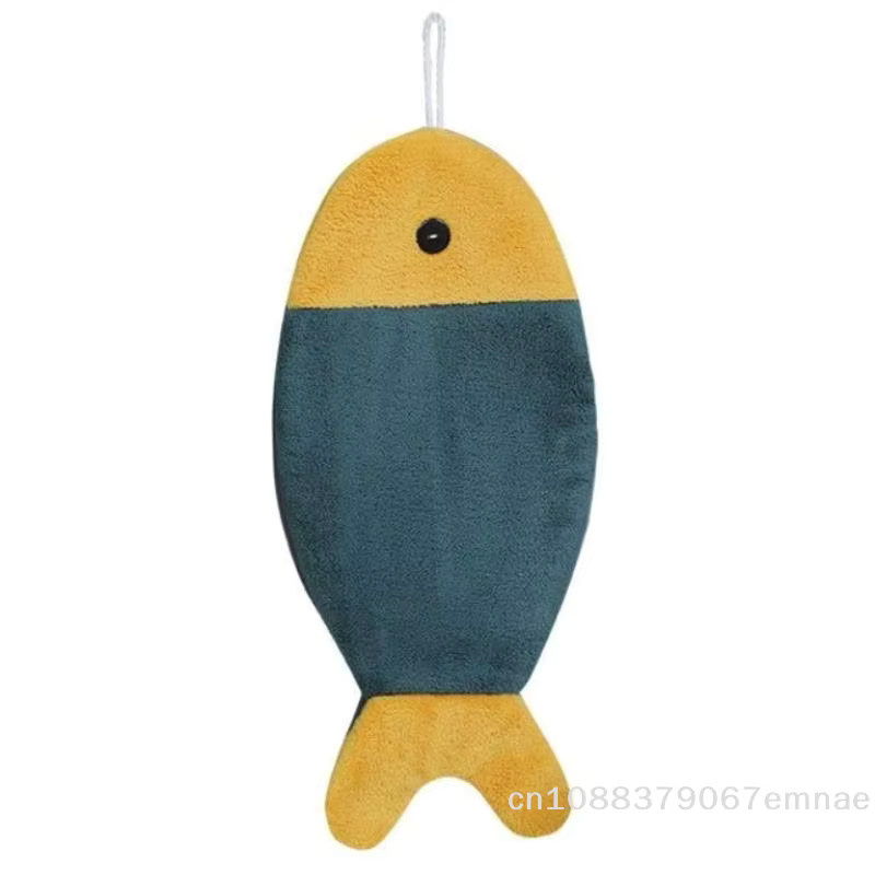 ZYAS Handtuch-Set aus weichem Korallenfleece in Fischform mit Streifenmuster, 3-teilig, Mehrfarbig - Bild 3