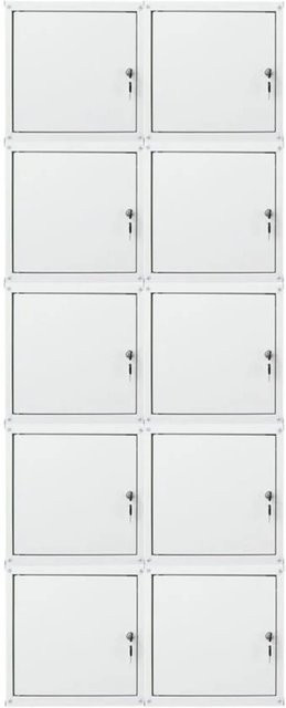 PROREGAL Cubic XL Schließfachwürfel Set aus Metall in Grau, 10 Stück, H x B x T: 45 x 45 x 45 cm - Bild 1