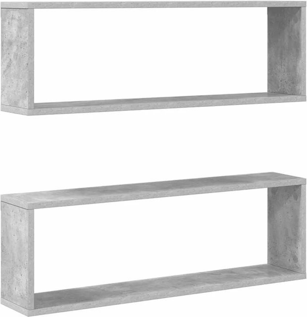 vidaXL Würfelregale 2er Set Betongrau aus Holzwerkstoff B: 80 cm, T: 15 cm, H: 26,5 cm - Bild 1
