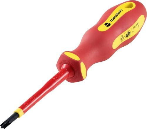 TOOLCRAFT VDE Plus/minus-Schraubendreher SL/PZ 1 in Rot mit 80 mm Klingenlänge - Bild 1