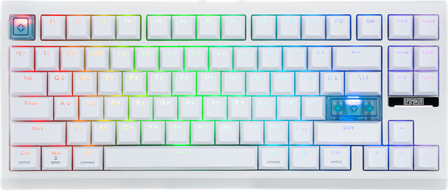 EPOMAKER G84 HE 75% Kabellose Hall-Effekt Magnetische Gaming-Tastatur mit Russischem ANSI-Layout in Weiß, Tri-Mode mit Bluetooth und Wi-Fi, kompatibel mit Mac und Windows - Bild 1