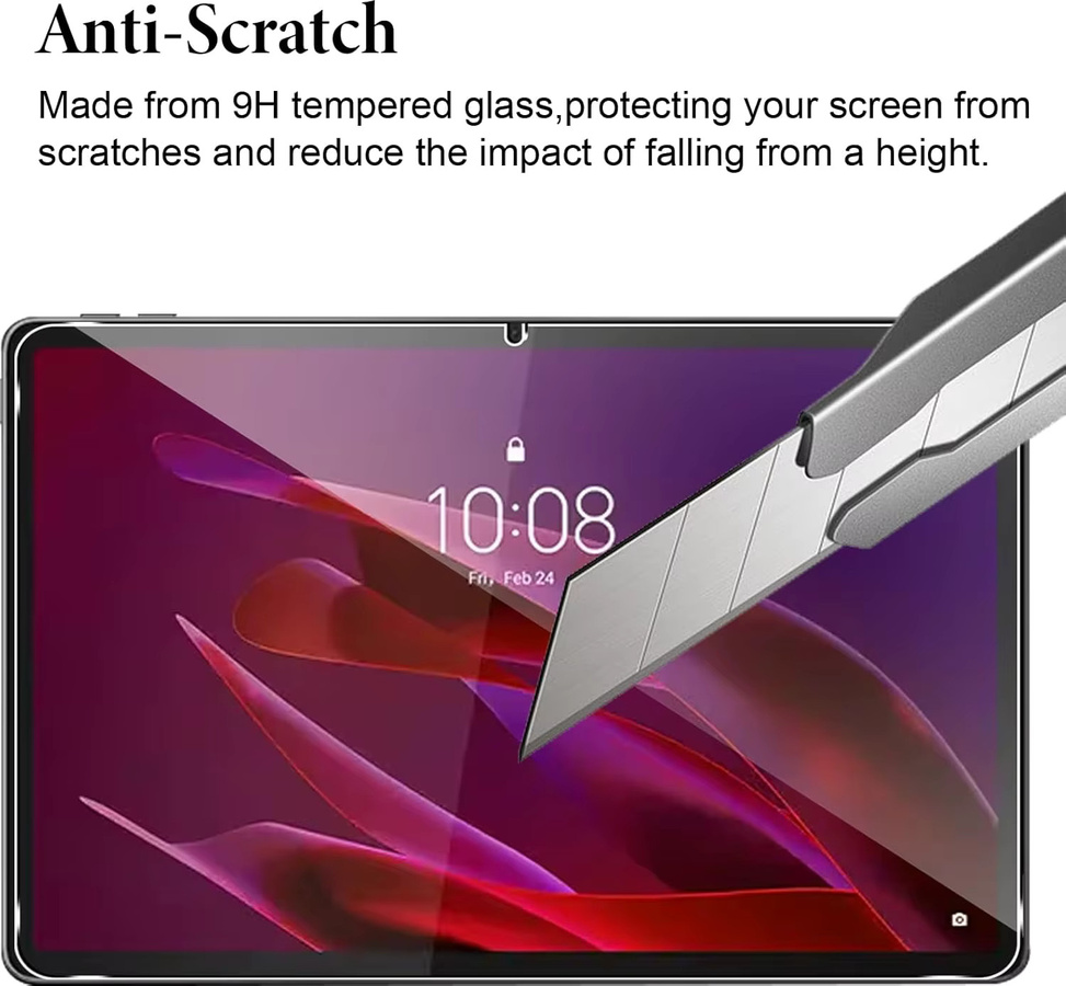 2 Stück Lenovo Yoga Tab 11,1 Zoll Displayschutzfolie aus 9H gehärtetem Glas, transparent, Anti-Fingerprint - Bild 2