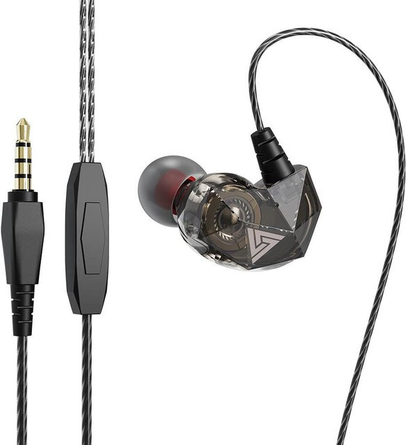 QKZ AK2 In-Ear-Kopfhörer mit Mikrofon, kabelgebunden, 3,5 mm Klinke, Schwarz - Bild 1