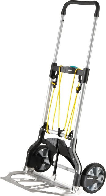 Wolfcraft Transportsystem TS 850 klappbare Sackkarre aus Stahl und Aluminiumguss in Silber, Schwarz und Gelb mit einer Traglast von 100 kg - Bild 1