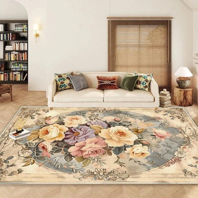 JGJG Blumen-Teppich im nordischen Stil, rutschfest und waschbar, Mehrfarbig, B/T: 180 x 280 cm - Bild 1