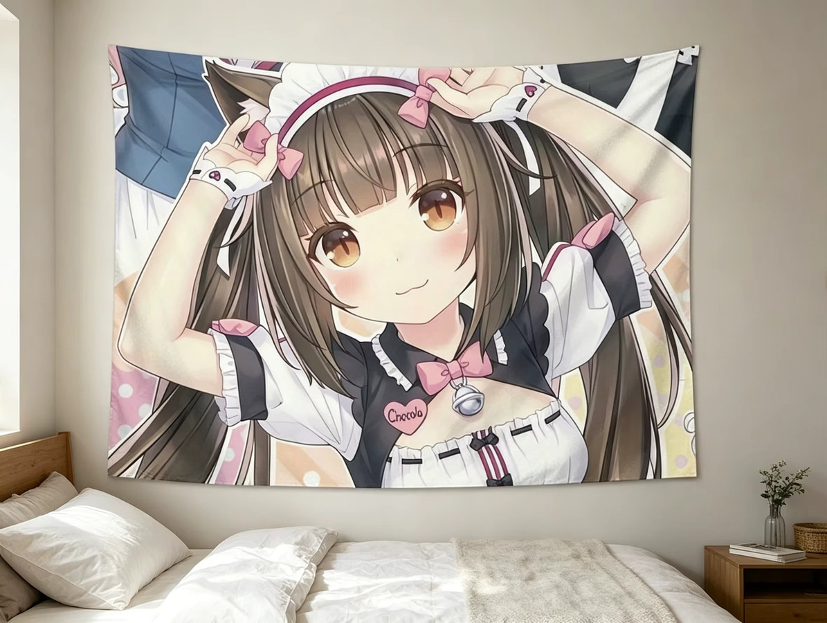 Nekopara Anime Wandbehang Chocola Katzenmädchen Wandteppich Multicolor - Bild 2
