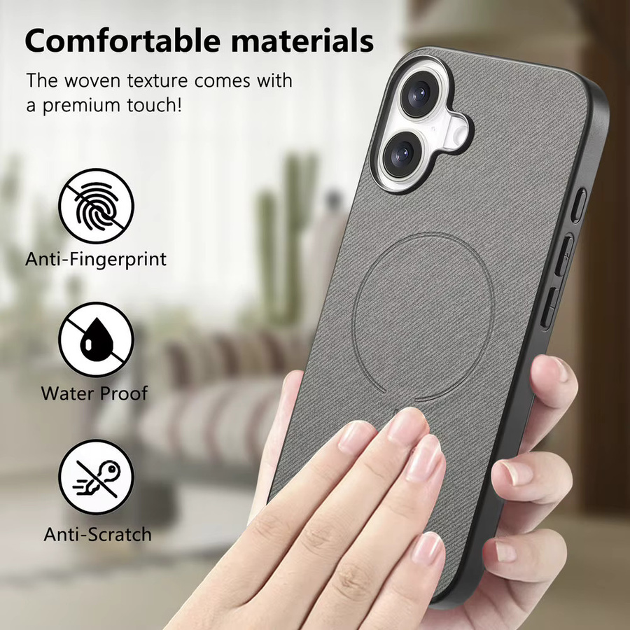 Magnetische Business Hülle aus gewebtem Material für Motorola Moto Edge 70 Ultra, Fusion+, 60 Pro, 50 Neo, G87, G77, G67, G66 in Schwarz - Bild 5