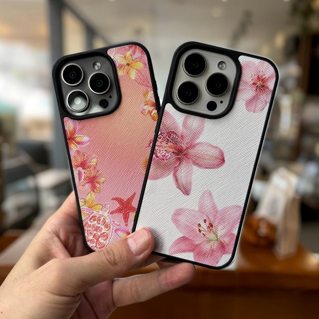 VNTK Luxus Handyhülle aus Kreuzleder mit Narzissen-Blumenmuster für iPhone 11 bis iPhone 16 Pro Max, Multicolor - Bild 1