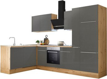 Respekta Küchenzeile Marleen Eckküche in Grau Matt mit Elektrogeräten, H x B x T: 211 x 310 x 170 cm - Bild 3