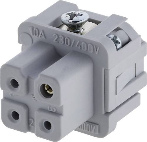 Amphenol Heavy|mate Buchseneinsatz C146 10B003 002 in Grau mit 3 Polen plus PE - Bild 1