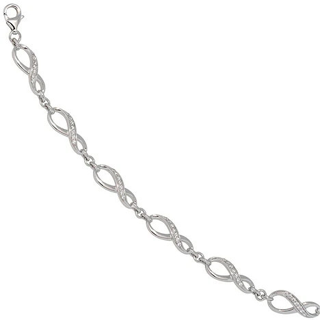 Colfem Armband Unendlichkeit, 925 Sterling Silber, Zirkonia, 19 cm, Unisex - Bild 1
