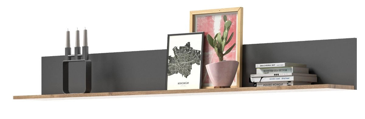 Wandboard Tomaso in Eiche und Grau, Breite: 180 cm - Bild 2