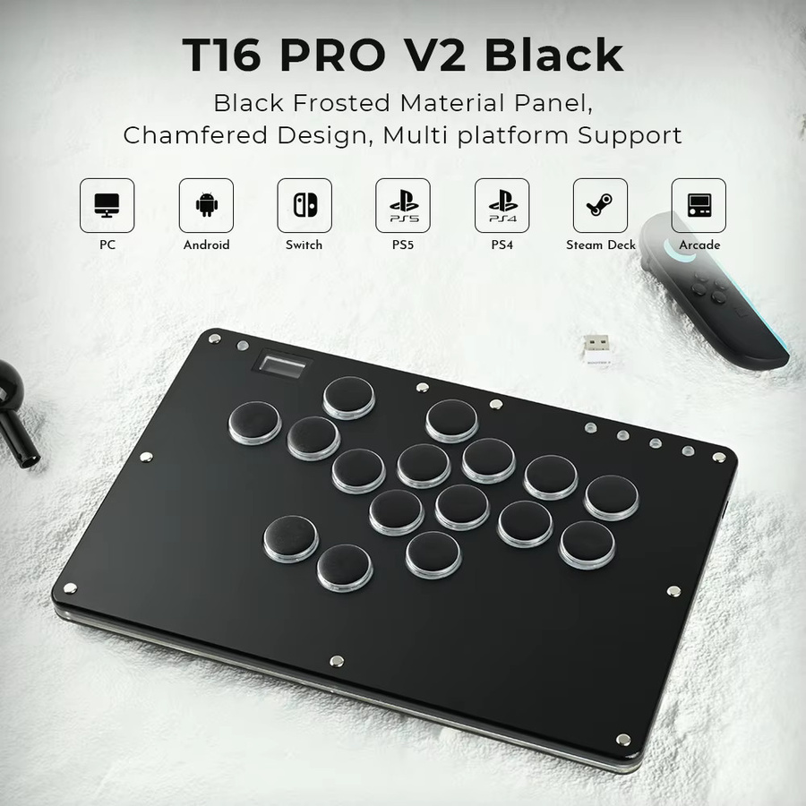 Haute42 T16 Stickloser Hitbox-Controller in Schwarz für PC, PS4, PS5 und Nintendo Switch - Bild 2