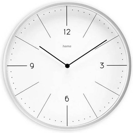 Hama Wanduhr Sardinien Grau Analog mit Quarzwerk und Silent-Funktion B: 30 cm, T: 30 cm, H: 3 cm
