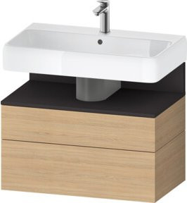 Duravit Waschtischunterschrank Qatego in Grau, Wandmontage, 1 Schrank und 1 Auszug, B/T/H: 79 x 47 x 59 cm - Bild 1
