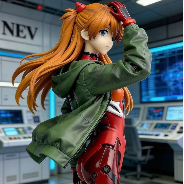 Bandai Anime EVA Asuka Action Figure Theatralische Version, Multicolor, Höhe: 24 cm - Bild 1