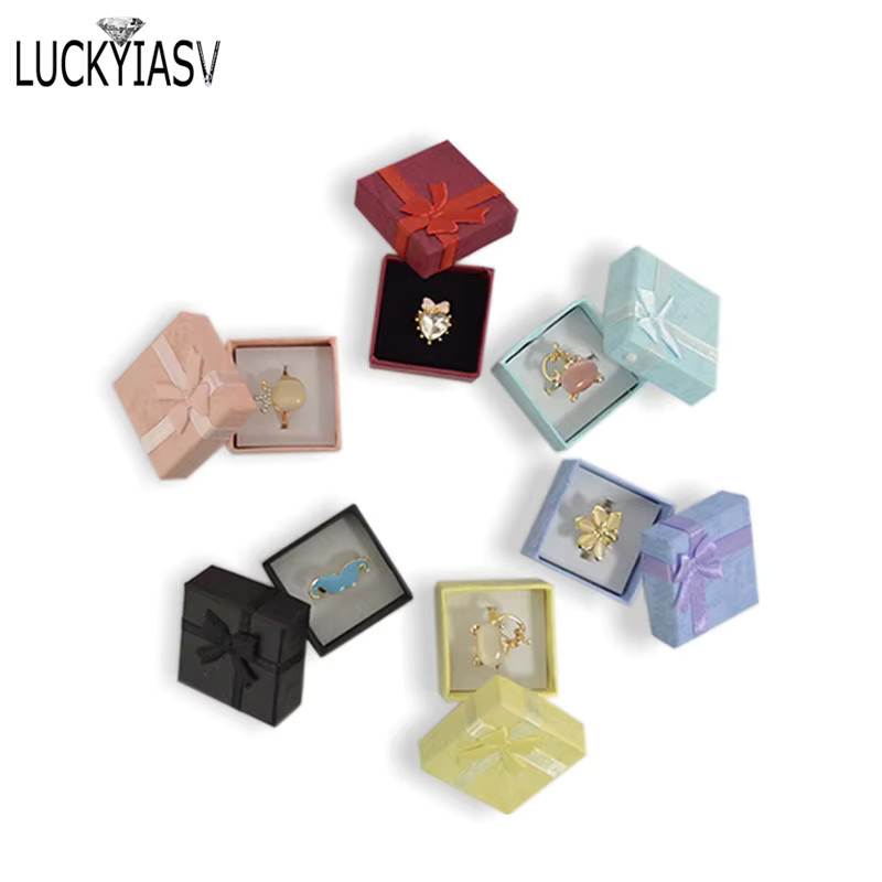 luckyiasv Schmuck Geschenkboxen aus Papier für Ringe und Ohrringe, 24er Set, Mehrfarbig - Bild 2