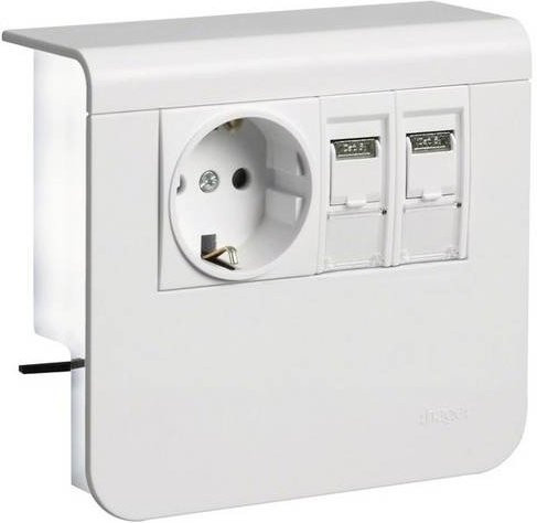 Hager Steckdosencontainer für Elektro-Sockelleisten in Weiß - Bild 1