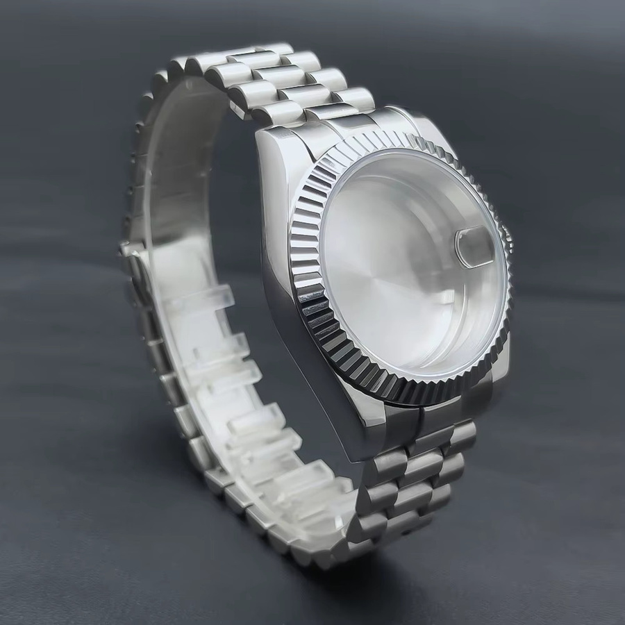 NEITON Uhrengehäuse Edelstahl, Saphirglas, 36 mm/39 mm, Silber, Unisex - Bild 2
