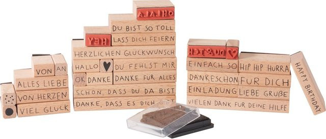 Rico Design Paper Poetry Stempelset Texte Deutsch XL Liebe Grüße - Bild 1
