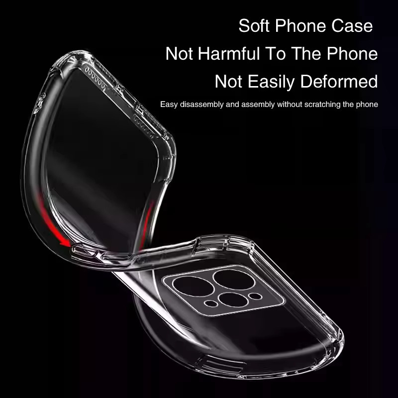 Transparente Airbag Handyhülle für OPPO RENO 15 Pro Max, RENO 15FS und RENO 15 C, weiche TPU-Schutzhülle mit Stoßfänger-Ecken - Bild 5