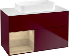 V&B Waschtischunterschrank Finion mit Wandbeleuchtung, Farbe Peony Matt, B: 100 cm, T: 60,3 cm - Bild 1