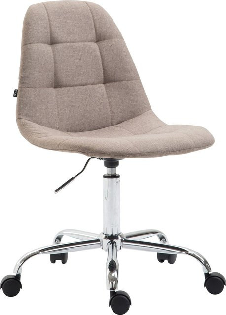 TPFLiving Bürostuhl Rhein Stoff in Taupe/Beige mit Rollen für Home Office und Büro - Bild 1