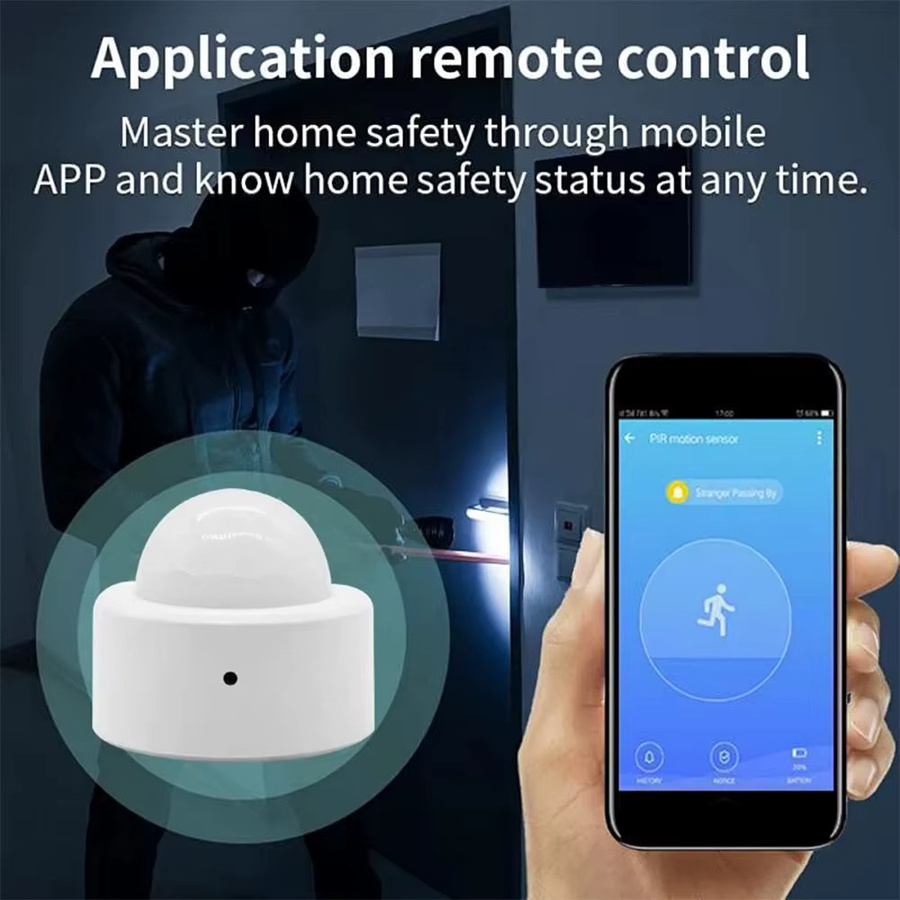 Tuya Zigbee Mini PIR Bewegungsmelder Infrarot Sensor für Sicherheit und Alarm in Weiß, kompatibel mit Alexa, Amazon und Google Home - Bild 2