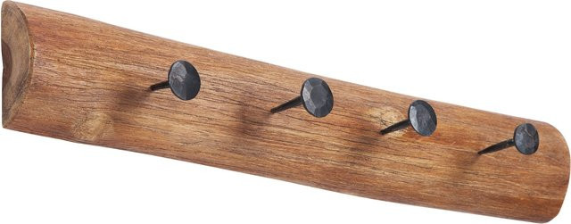 riess-ambiente Wandgarderobe HEMINGWAY aus massivem recyceltem Teakholz in Natur/Braun, Breite: 50 cm - Bild 1