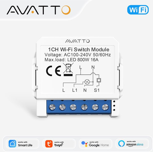 AVATTO Smart Light Switch Modul WiFi Zigbee in Weiß für Neutralleiter und neutralleiterfreie Steuerung, kompatibel mit Tuya, Alexa und Google Home - Bild 1