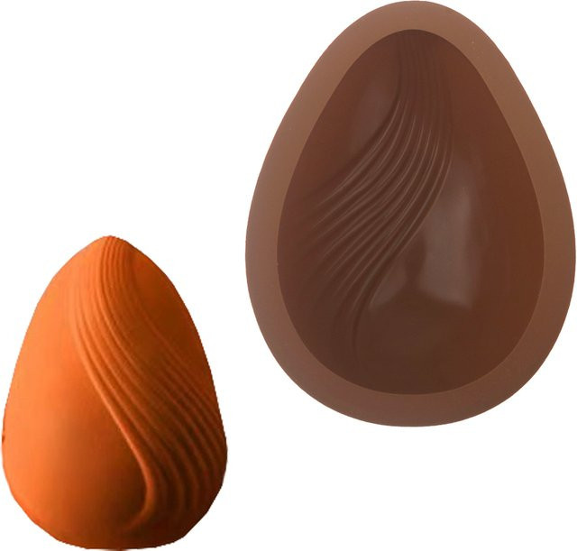 SHENHONG Silikon Backform für Ostereier mit Textur Design, ovale Form für Schokolade und Kuchen, B/T/H: 17,4 x 13,2 cm - Bild 1
