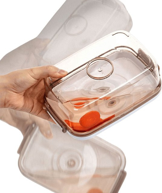 Shunmaii Vakuum-Lebensmittelbehälter aus Kunststoff, transparent und auslaufsicher zur luftdichten Aufbewahrung von Obst, Gemüse, Brot und Snacks - Bild 1