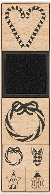 Rico Design Paper Poetry Stempelset Candy Cane aus Holz in Schwarz - Bild 1