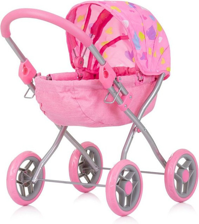 Chipolino Puppenwagen Daisy klappbar, Sonnendach, rosa, ab 3 Jahren