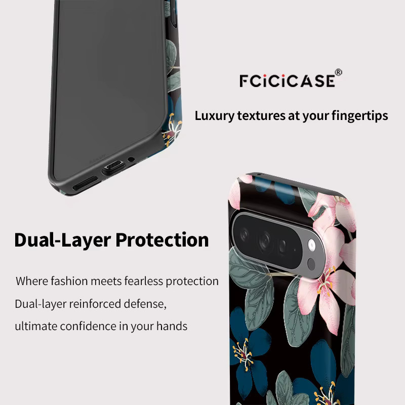 Fcicicase Handyhülle mit Blumenmuster für Google Pixel 10, 9 Pro, 10A, 7A, 8A, 9, 10 Pro XL, stoßfeste matte Schutzhülle, multicolour - Bild 4
