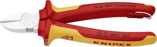 Knipex VDE Seitenschneider aus Chrom-Vanadium-Stahl in Rot, Länge: 180 mm - Bild 1