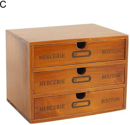 Retro mehrschichtige Holz-Schreibtisch-Schubladen-Aufbewahrungsbox von Full in Love House in Braun - Bild 1