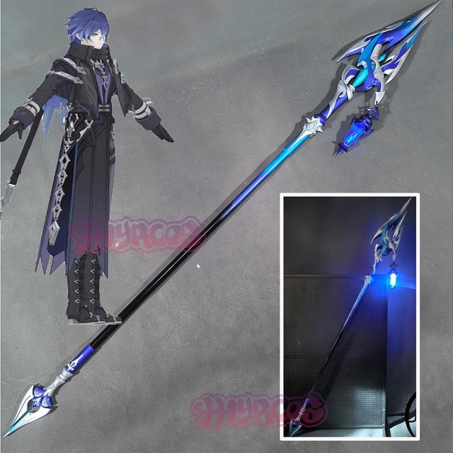 HHYRCOS Genshin Impact Flins Cosplay Leuchtende Lange Speer Waffen Requisiten, Zubehör - Bild 1