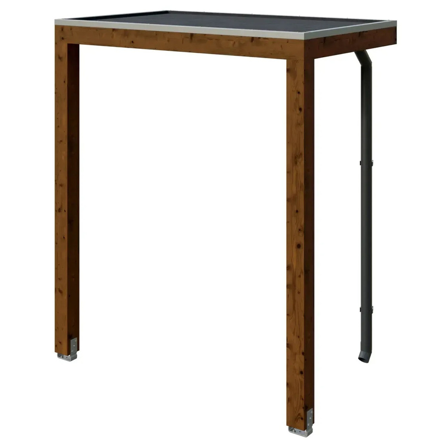 Skan Holz Vordach Fehmarn Flachdach aus Fichte in Nussbaum Braun B: 220 cm, T: 125 cm - Bild 2