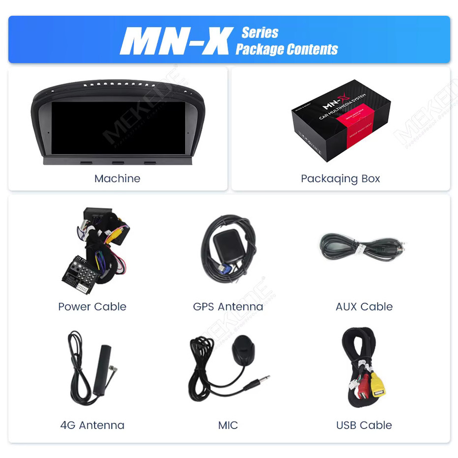 MEKEDE Android 15 Autoradio mit kabellosem CarPlay und Android Auto für BMW 3er und 5er Serie E60 E61 E63 E64 E90 E91 E92, Farbe: Schwarz, mit Bluetooth, WLAN, GPS und 4G LTE Navigation - Bild 6