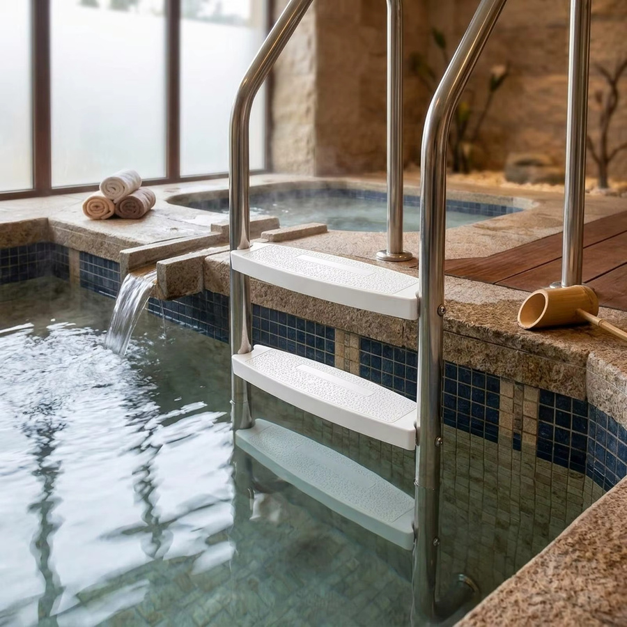 Sunnimix 3-teilige Poolleiter-Stufen in Weiß für Schwimmbad und SPA - Bild 3