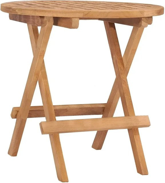 vidaXL Klappbarer Gartentisch aus Teakholz in Braun, B/T/H: 50 x 50 x 50 cm - Bild 1
