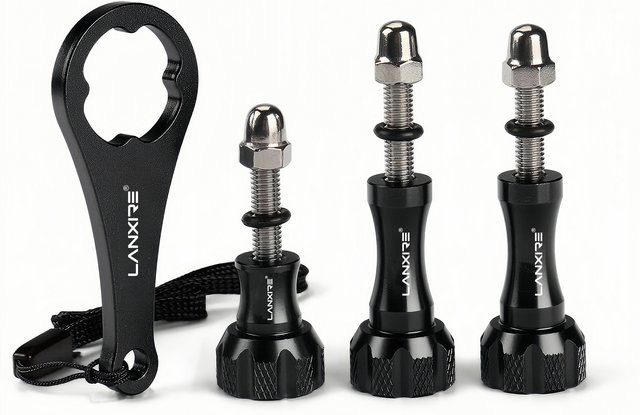 Lanxire 3-teiliges Set aus Aluminium mit Daumenschrauben und Schlüssel für GoPro Hero 5-13 Actioncam, Ersatzteile in Schwarz - Bild 1