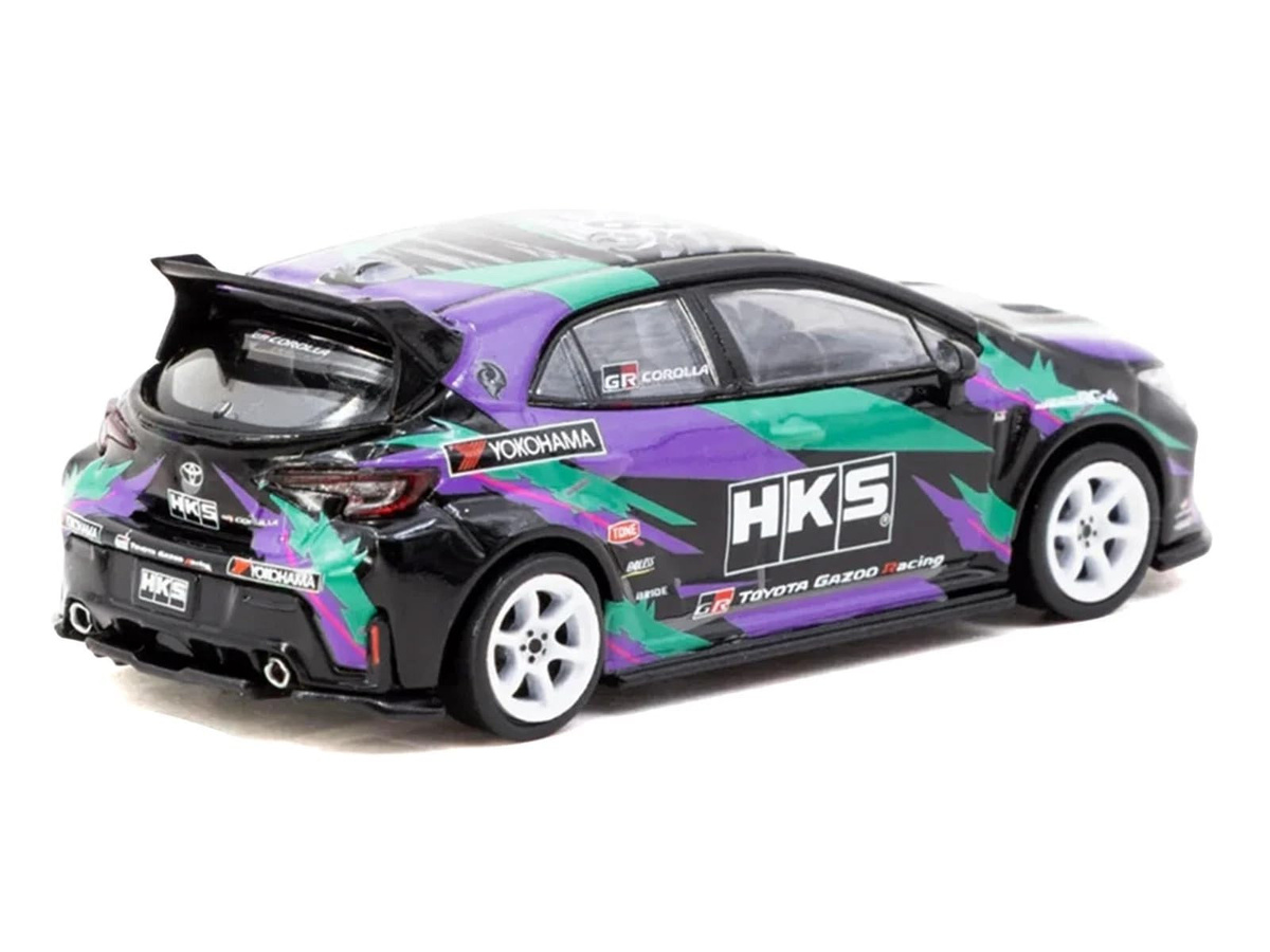 Tarmac Works Toyota GR Corolla HKS Modellauto 1/64 schwarz - Bild 3