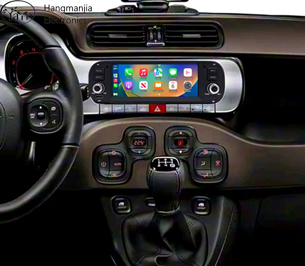 Android 15 Multimedia Autoradio mit GPS Navigation und drahtlosem CarPlay für Fiat Panda 2013-2020, Schwarz - Bild 2