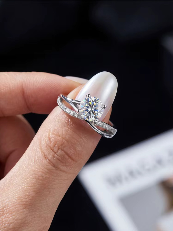 Ring 925 Silber, Moissanit-Diamant, Damen - Bild 2